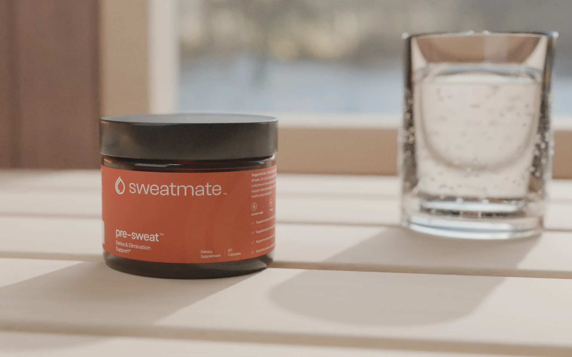 Sweatmate pre-sweat on the sauna bench
