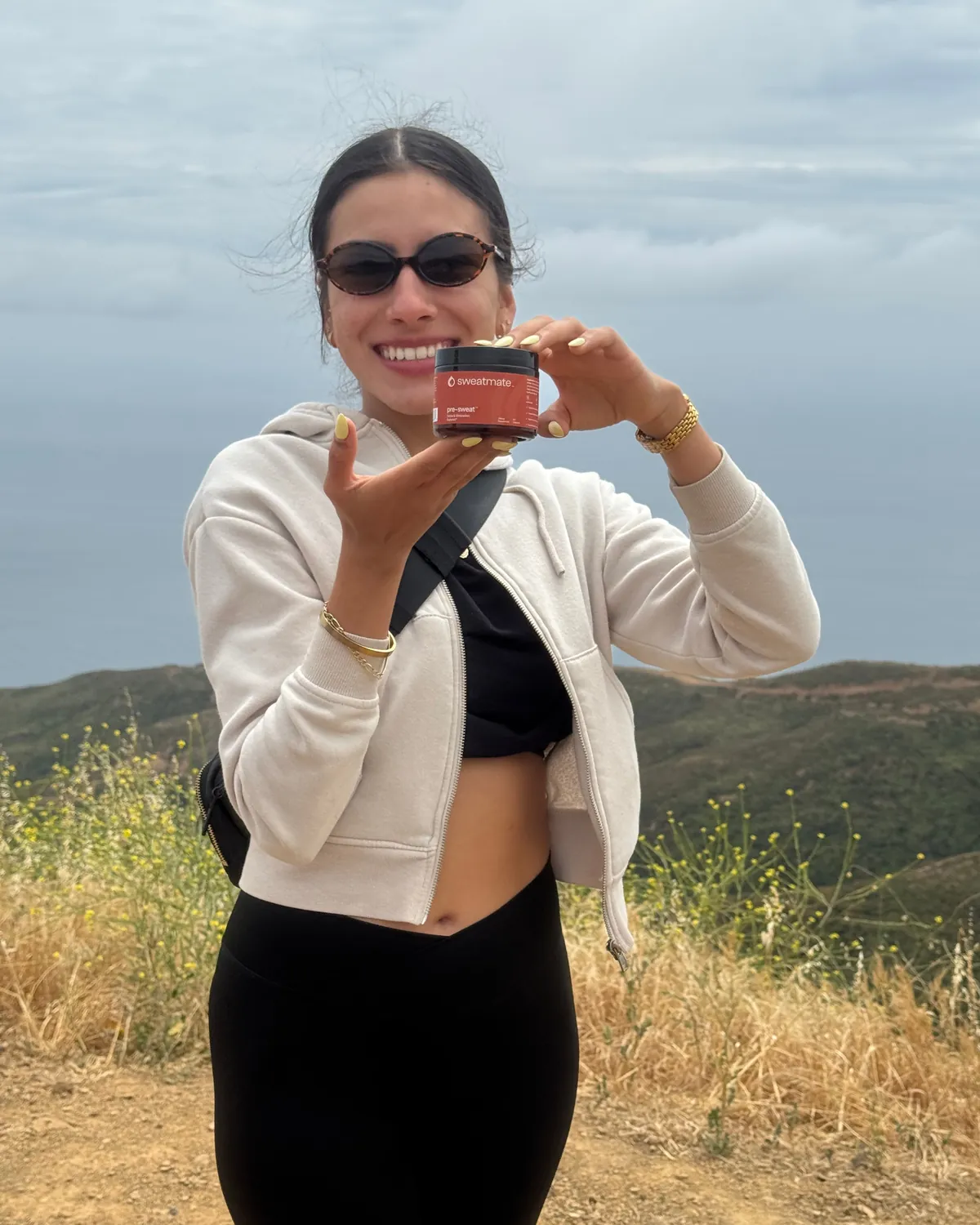 Priya with Sweatmate pre-sweat
